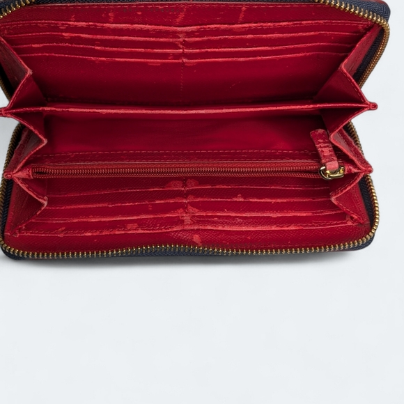 Coach Denim Wallet Signature C Monogram Zip Wallet Blue Jacquard Leather F53769 - Picture 11 of 16